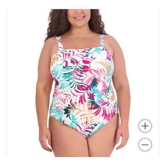 NWT Eddie Bauer One Piece Swimsuit Women’s XXL Shelf Bra Adjustable Straps New - Picture 3 of 16